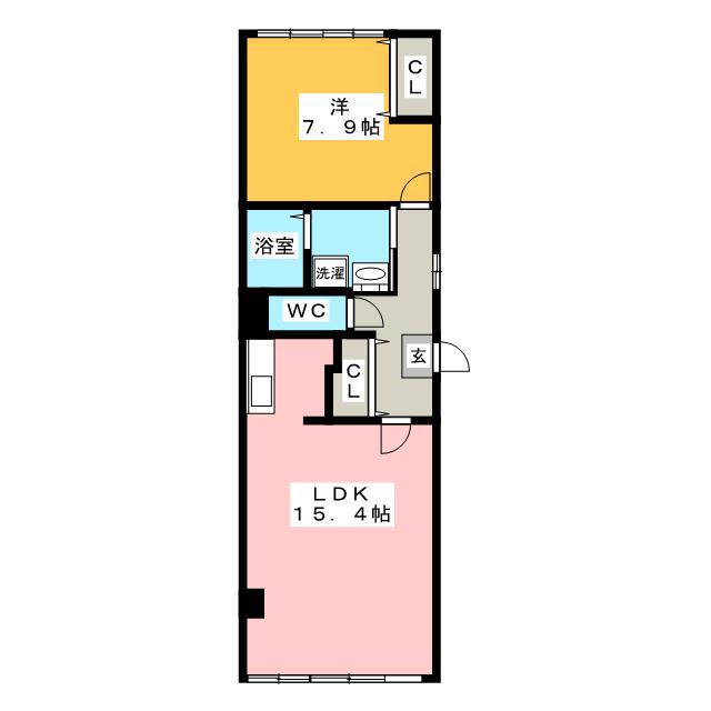 ABCビル(1LDK/4階)の間取り写真