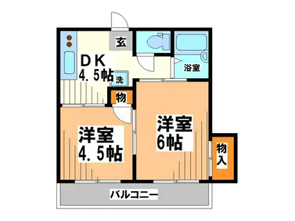 メゾン寿香(2DK/3階)の間取り写真