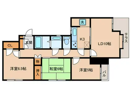 松原タウンホーム(3LDK/1階)の間取り写真