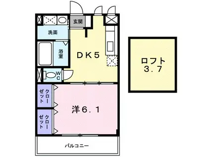 カンフォタブル・メゾン(1DK/2階)の間取り写真