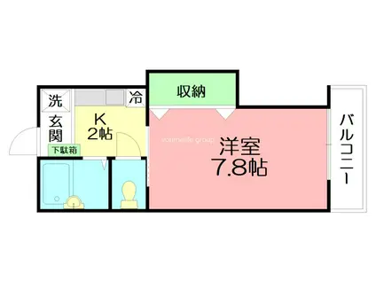 クレール・シェソワ(1K/2階)の間取り写真