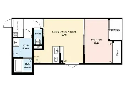 COCON GRANDJOUR 武庫之荘西(1LDK/3階)の間取り写真