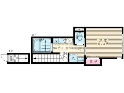 STUDIO385(1K/2階)の間取り写真