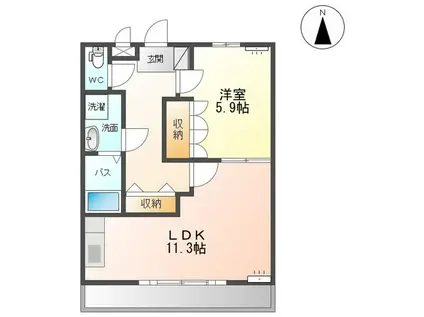 クレストール広表(1LDK/1階)の間取り写真