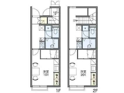 レオパレスサザンウッド(1K/2階)の間取り写真