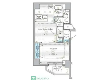 MAXIV浅草MIRAIS(1LDK/7階)の間取り写真