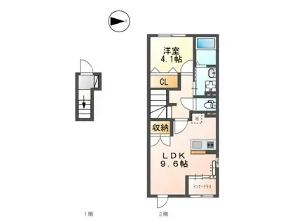 ファシノ(1LDK/2階)の間取り写真