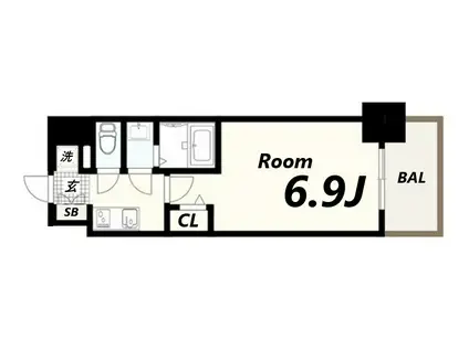 フォーリアライズ尼崎エラン(1K/3階)の間取り写真