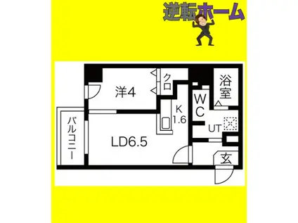 LEE東札幌A(1LDK/10階)の間取り写真
