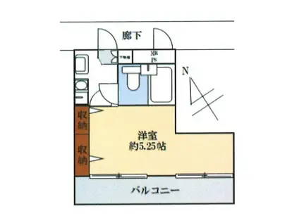 クリオさがみ野壱番館(1K/4階)の間取り写真