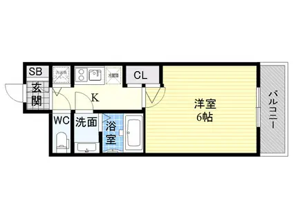 スワンズシティ大阪城ノース(1K/7階)の間取り写真