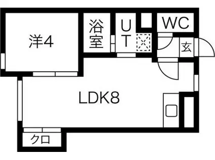 ブローニュ24(1LDK/3階)の間取り写真