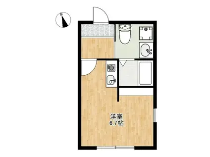 ピット横須賀(ワンルーム/1階)の間取り写真