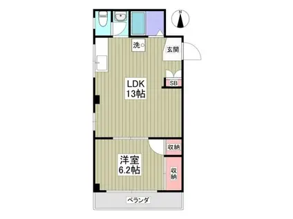 ヒルサイドハイツ(1LDK/3階)の間取り写真