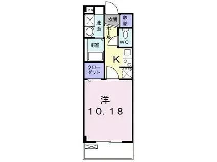 コーラル ガーデン(1K/1階)の間取り写真