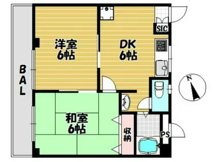 マルヨマンションII(2DK/3階)の間取り写真