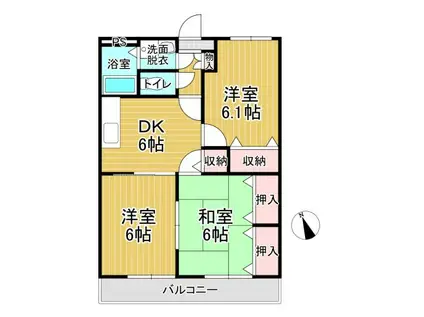 ユーミーハヤミズ(3DK/3階)の間取り写真