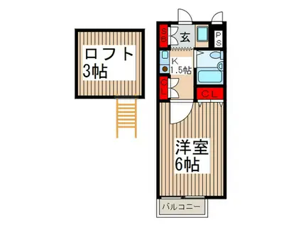 ネイティブハウス(1K/2階)の間取り写真