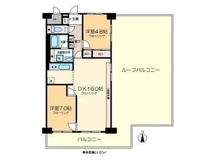 ニューライフマンション木場(2LDK/10階)の間取り写真