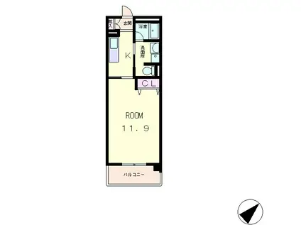 ヴィア夢木香 近江八幡Ⅰ(1K/2階)の間取り写真