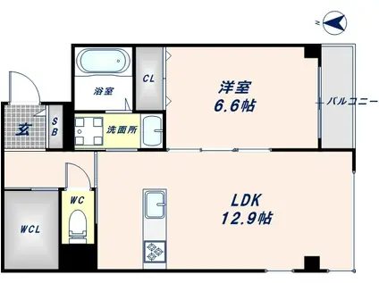 グランディール(1LDK/2階)の間取り写真