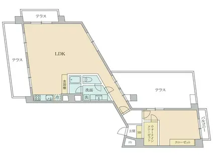 ドエルC&T(1LDK/6階)の間取り写真
