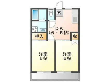 メゾンソレイユ(2DK/1階)の間取り写真