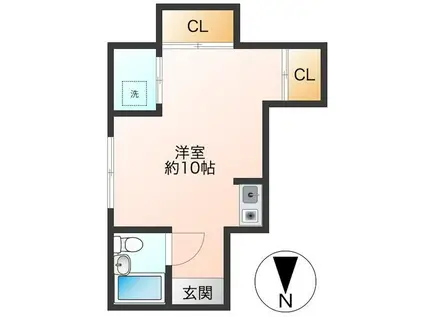 コープふたみ(ワンルーム/1階)の間取り写真