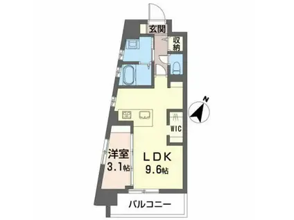 シティコート上幟町(1LDK/5階)の間取り写真