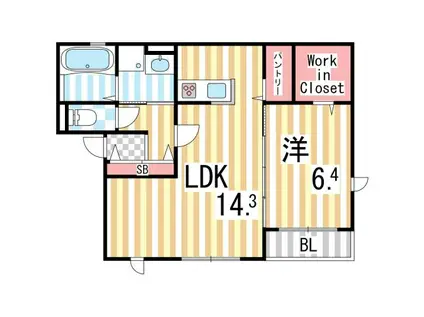 エトワールNS(1LDK/2階)の間取り写真