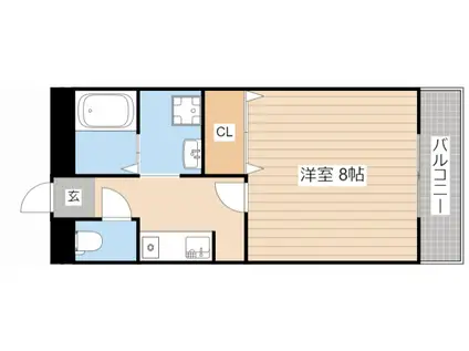 CASA KUMODE(1K/2階)の間取り写真