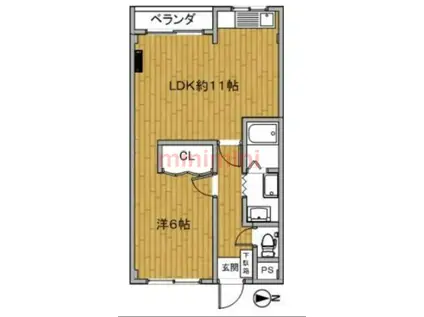 コーポ望月第1棟(1LDK/5階)の間取り写真