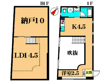 KITANNEX(1SLDK/1階)の間取り写真