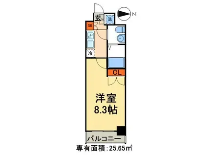 TRADIS RISE KINSHICHO(1K/4階)の間取り写真