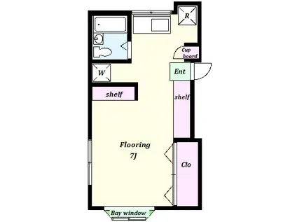 オルド和泉ブルエ(ワンルーム/2階)の間取り写真