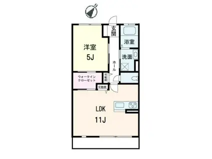 アドミラブール Y・A(1LDK/2階)の間取り写真