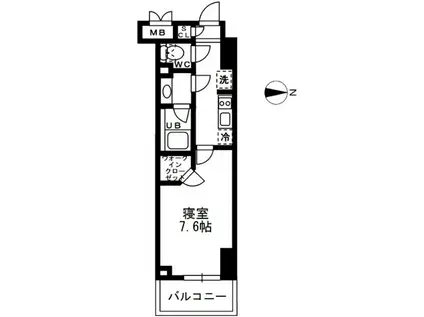  レジディア亀戸-(1K/7階)の間取り写真
