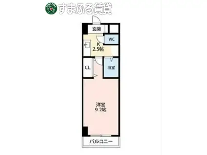 A・CITY弁天(1K/1階)の間取り写真