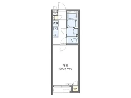 クレイノルボヌール白岡II(1K/1階)の間取り写真