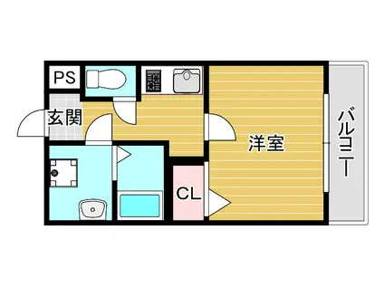 グランパシフィック清水丘(1K/3階)の間取り写真