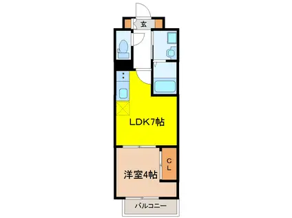 シェルグランデ六丁目(1LDK/6階)の間取り写真
