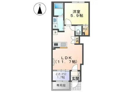 CASA ESTE唐津I(1LDK/1階)の間取り写真