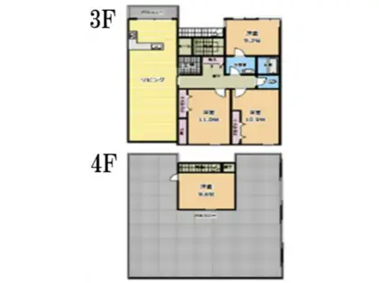 オリエントビル(4LDK/3階)の間取り写真