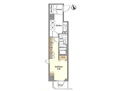 N-STAGE練馬北町(1K/4階)の間取り写真