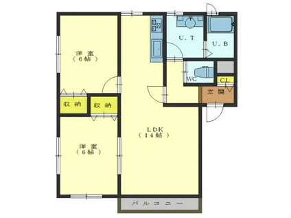 ライフタウンズ(2LDK/1階)の間取り写真