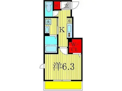 DIARESTO(1K/1階)の間取り写真