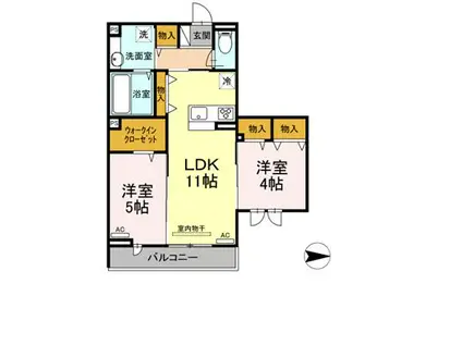 ロイジェント井荻C棟(2LDK/2階)の間取り写真