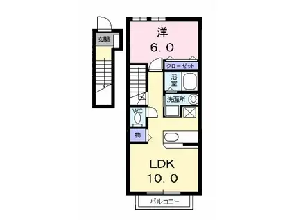 アルドール(1LDK/2階)の間取り写真
