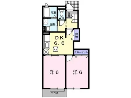 YSコート壱番館 I(2DK/1階)の間取り写真