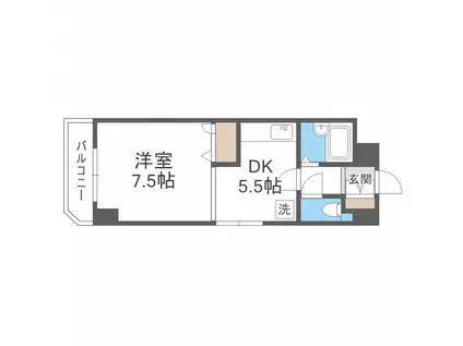 南6条発成ビル(1DK/5階)の間取り写真